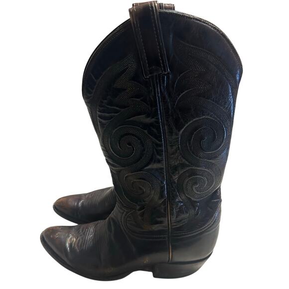 Tony Lama Cowboy Boots Men\'s Size 8 D Black Leather El Paso USA Western main image 8